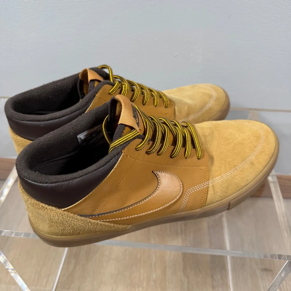 Rare Nike SB Portmore Mid Wheat Brown Sneakers Size 12